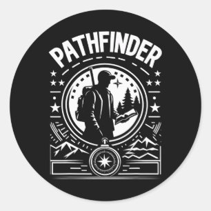 Pathfinder Explorer Avontuur Buiten Wandelen Kampe Ronde Sticker