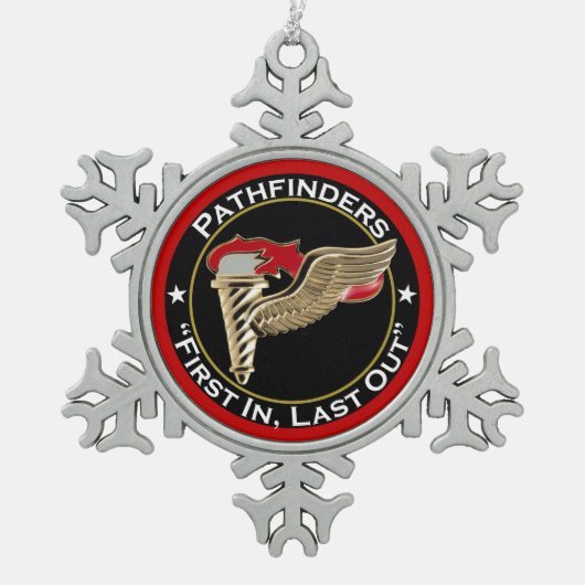 Pathfinder Motto Tin Sneeuwvlok Ornament (Voorkant)