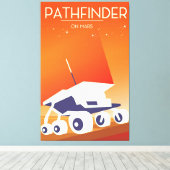 Pathfinder op Mars Ruimtekunst Canvas Afdruk (Insitu (Houten vloer))