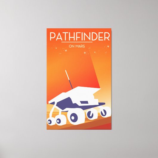 Pathfinder op Mars Ruimtekunst Canvas Afdruk (Voorkant)