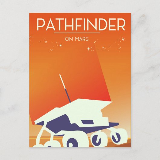 Pathfinder op Mars Space Art Briefkaart (Voorkant)