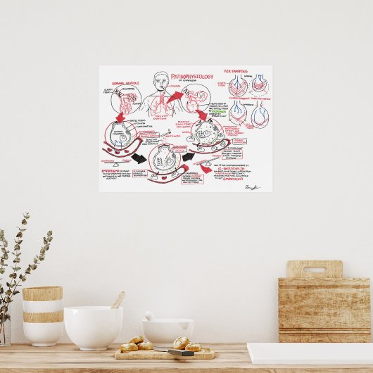 Pathofysiologie van de emfysema poster (Keuken)