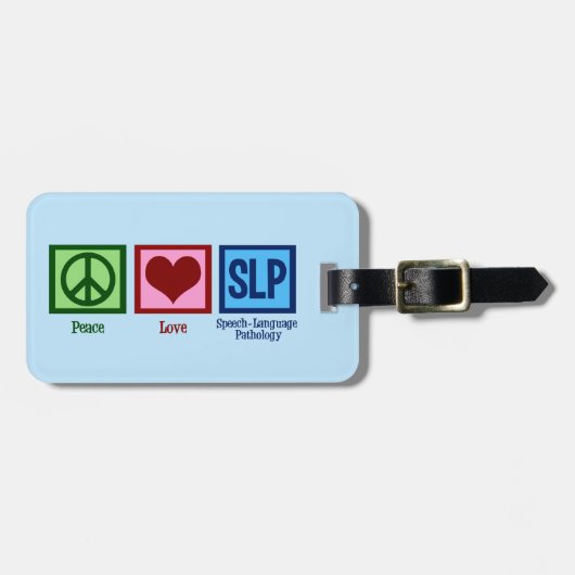 Pathologie van Peace Love Speech Language Bagagelabel (Voorkant horizontaal)