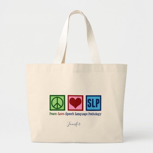Pathologie van Peace Love Speech Language Grote Tote Bag (Voorkant)