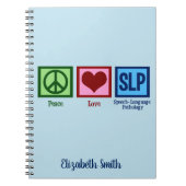 Pathologie van Peace Love Speech Language Notitieboek (Voorkant)