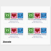 Pathologie van Peace Love Speech Language Rechthoekige Sticker (Vel)