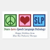Pathologie van Peace Love Speech Language Rechthoekige Sticker (Voorkant)