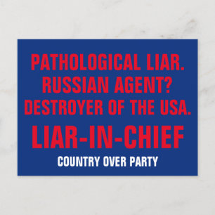 Pathologische leugenaar Russische agent Liar-in-Ch Briefkaart