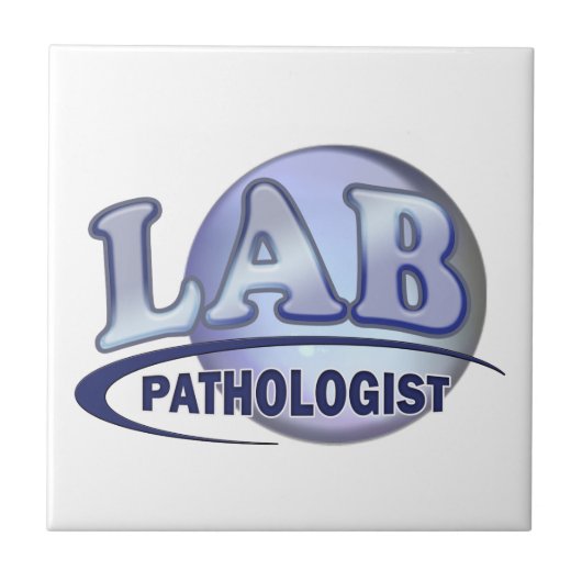 PATHOLOGIST Fun Blue LOGO - KLINISCH LABORATORIUM Tegeltje (Voorkant)