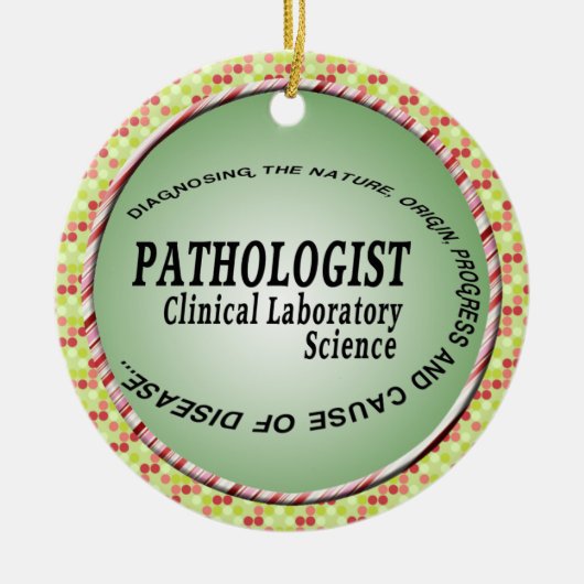 PATHOLOGIST - KLINISCHE LABORATORIUMWETENSCHAP KERAMISCH ORNAMENT (Voorkant)