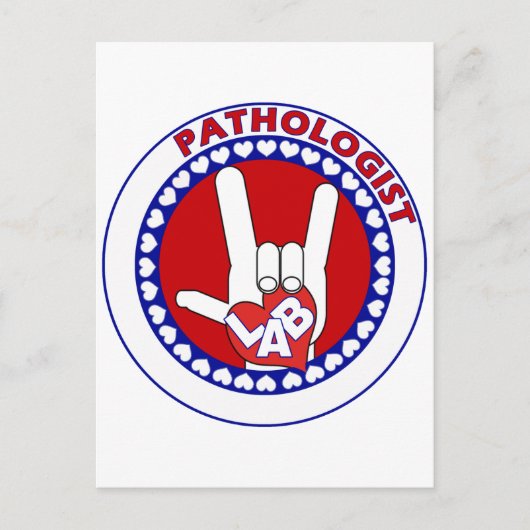 PATHOLOGIST LOGO ROUND ASL I LIEFT VAN LAB BRIEFKAART (Voorkant)