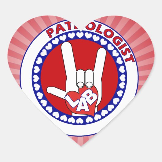 PATHOLOGIST LOGO ROUND ASL I LIEFT VAN LAB HART STICKER (Voorkant)