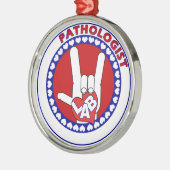 PATHOLOGIST LOGO ROUND ASL I LIEFT VAN LAB METALEN ORNAMENT (Links)
