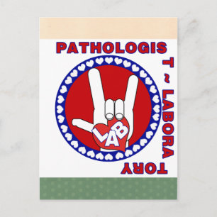 PATHOLOGIST SQUARE ASL LOVE LOGO BRIEFKAART