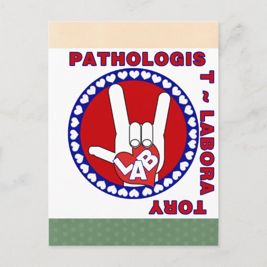 PATHOLOGIST SQUARE ASL LOVE LOGO BRIEFKAART (Voorkant)