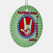 PATHOLOGIST SQUARE ASL LOVE LOGO KERAMISCH ORNAMENT (Rechts)