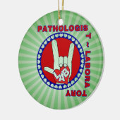 PATHOLOGIST SQUARE ASL LOVE LOGO KERAMISCH ORNAMENT (Links)