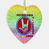 PATHOLOGIST SQUARE ASL LOVE LOGO KERAMISCH ORNAMENT (Rechts)