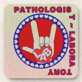 PATHOLOGIST SQUARE ASL LOVE LOGO ONDERZETTER (Voorkant)