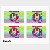 PATHOLOGIST SQUARE ASL LOVE LOGO RECHTHOEKIGE STICKER (Vel)