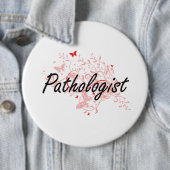 Patholoog artistiek baanontwerp met botervliegen ronde button 6,0 cm (In situ)