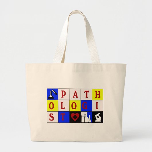 PATHOLOOG BLOKKEERT ARTS GROTE TOTE BAG (Voorkant)
