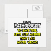 Patholoog... neem aan dat ik nooit ongelijk heb briefkaart (Voorkant / Achterkant)