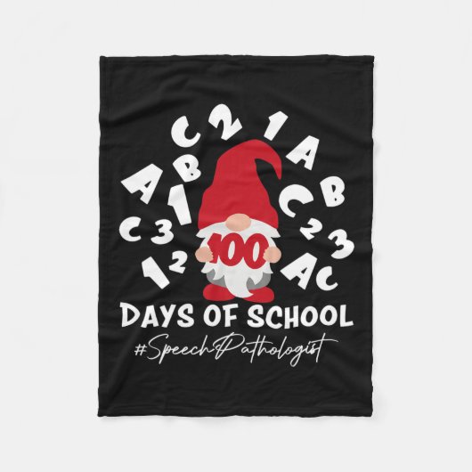 Patholoog Slp 100 dagen van school 100th dag kabou Fleece Deken (Voorkant)