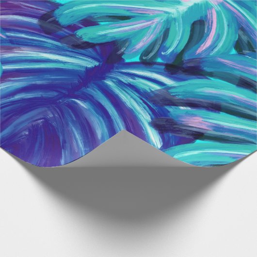 Pathos tropisch gebladerte retro cadeaupapier (Hoek)