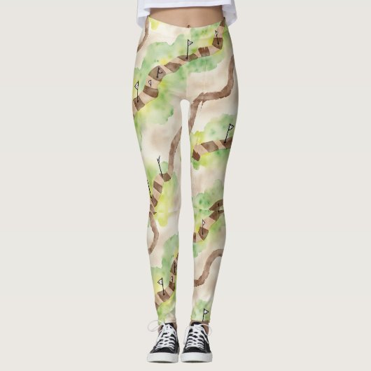Pathways & Milestone Naadloos patroon Leggings (Voorkant)