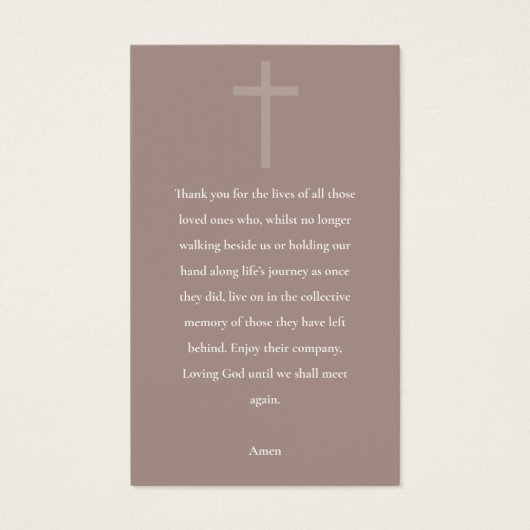 PATHY MEMORIAL PRAYER PHOTO-KAART MET BEHULP VAN P VISITEKAARTJE (Achterkant)