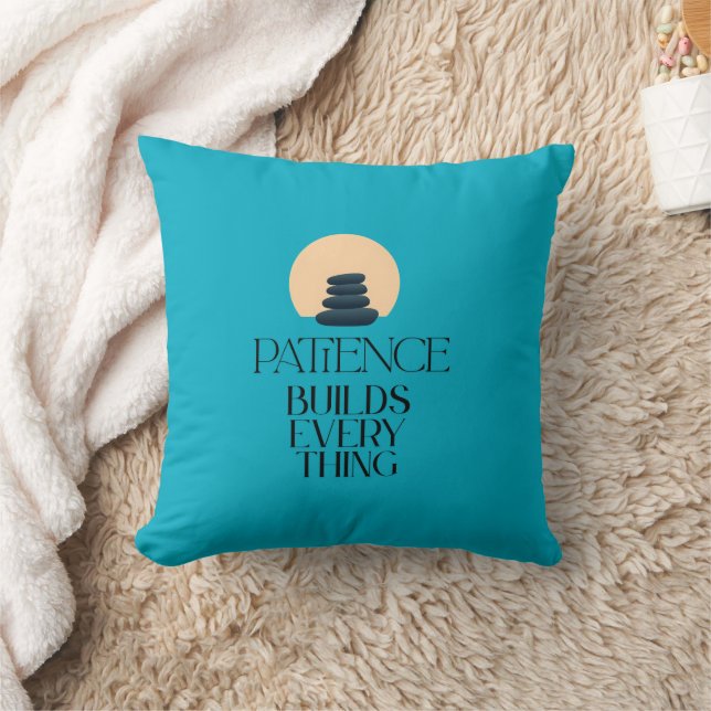 Patience Builds Everything Minimalist Zen Pillow Kussen (Deken)