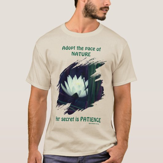 Patience Emerson Inspirational Quote Lotus  T-shirt (Voorkant)
