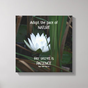 Patience Emerson Inspirerend Quote Lotus Canvas Afdruk