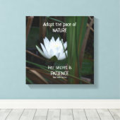 Patience Emerson Inspirerend Quote Lotus Canvas Afdruk (Insitu (Houten vloer))