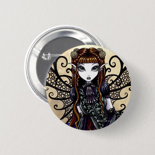 "Patience" Gothic Victoriaans Fairy Art Button (Voorkant /achterkant)