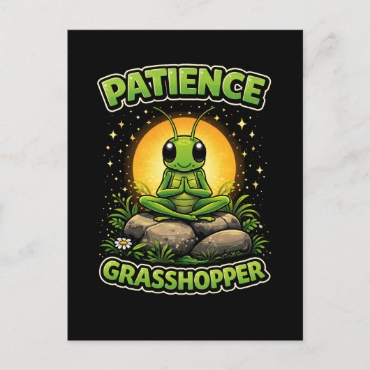 Patience Grasshopper Briefkaart (Voorkant)
