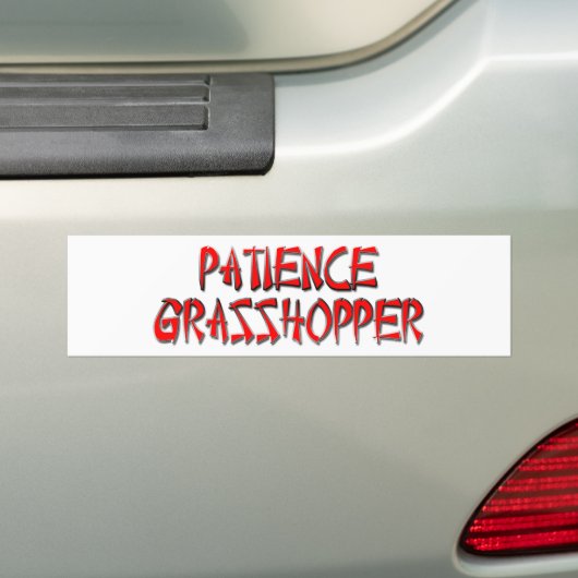 PATIENCE GRASSHOPPER BUMPERSTICKER (Op auto)
