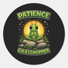 Patience Grasshopper Ronde Sticker