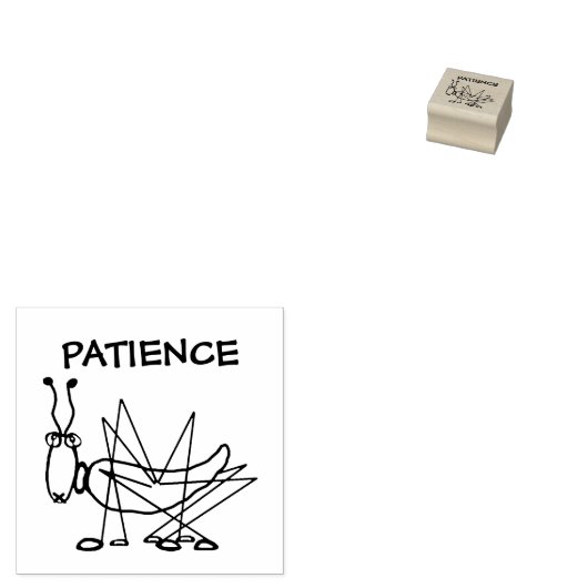 Patience Grasshopper Rubberstempel (Gestempeld)