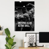 Patience Is an Active Skill Fitness Quote Poster (Thuiskantoor)