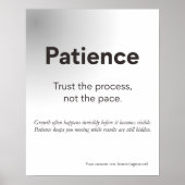 Patience Vertrouw Op Het Proces Minimalistische Ka Poster (Voorkant)