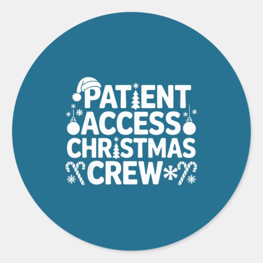 Patient Access Christmas Crew Funny Holiday Xmas P Ronde Sticker (Voorkant)