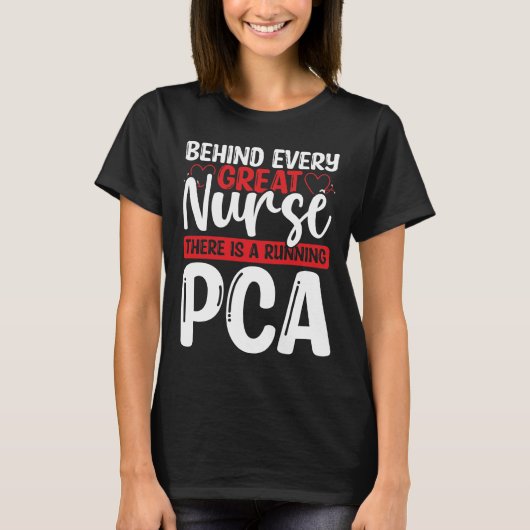 Patient Care Assistant Nursing PCA Nurse Badge T-shirt (Voorkant)