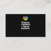 Patiënt dat ik Autism Shirt Autism heb Visitekaartje (Voorkant)