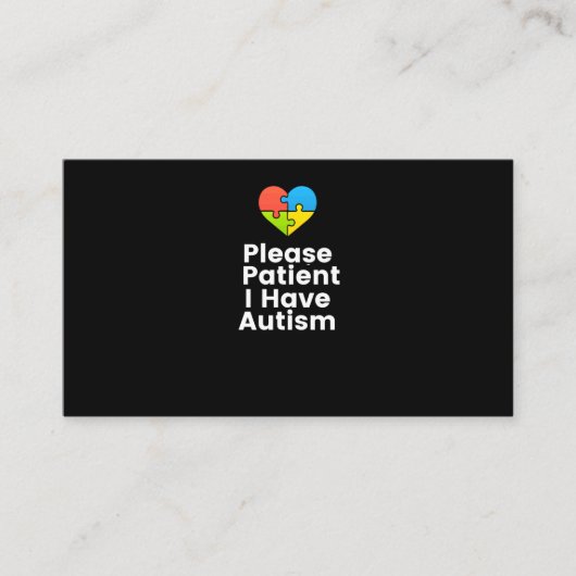 Patiënt dat ik Autism Shirt Autism heb Visitekaartje (Voorkant)