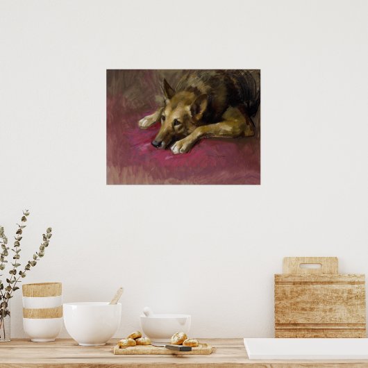 Patiënt Duitse herder door Marino Lenci Poster (Keuken)