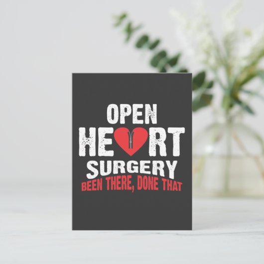 Patiënt herstelt na openhartoperatie met bypass briefkaart (Staand voorkant)