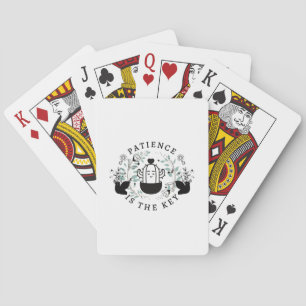 Patiënt is de sleutel op een Klassieke speelkaart Pokerkaarten