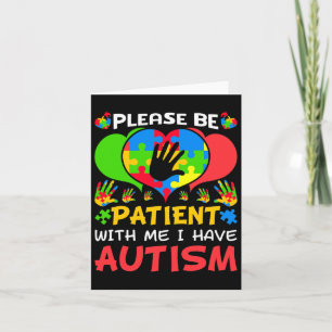 Patient me hart kleurrijke puzzel ik heb autisme w kaart